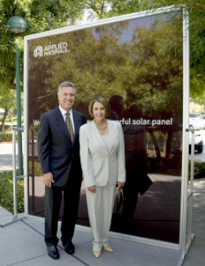 Photo of Applied Materials Chairman and CEO Mike Splinter and Nancy Pelosi, Speaker of the House with World