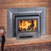 The Hearthstone Morgan wood burning insert incorporates a single air-intake lever. The air entering through the secondary air tubes ignites gases rising from the burning wood, and provides a clear view of the flames. 