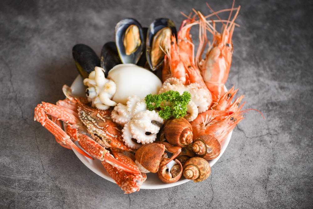 seawater, blue food, seafood