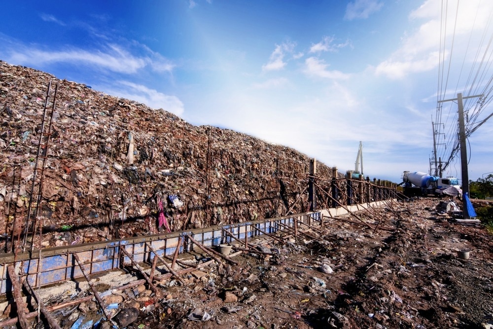 landfill, trash mountains