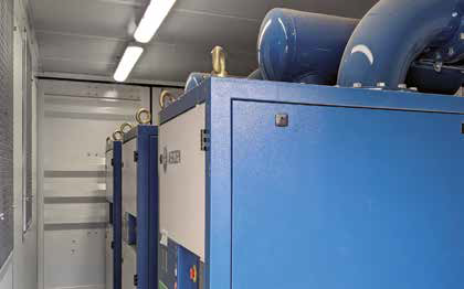 The turbo blowers of the mobile rental solution are state-of-the-art. If required, they can be taken over and permanently installed at the new location of the future wastewater treatment plant.