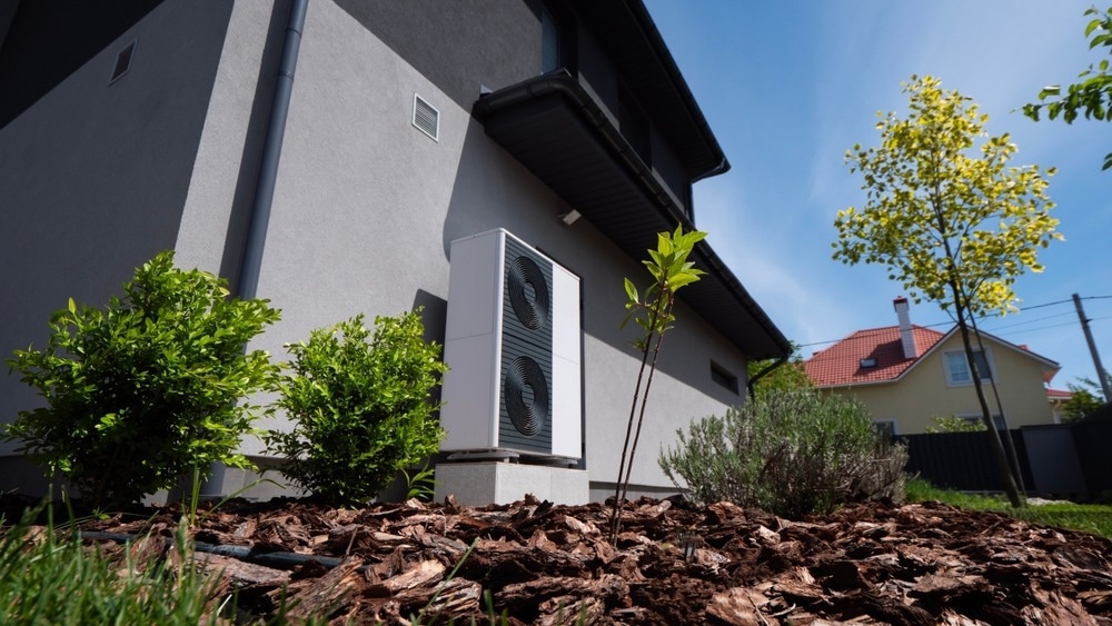 heat pump in garden