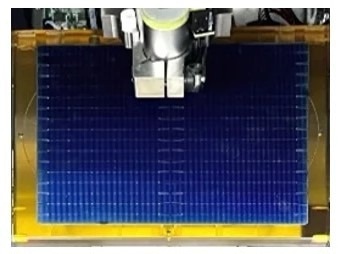 solar cell mounted on the square chuck