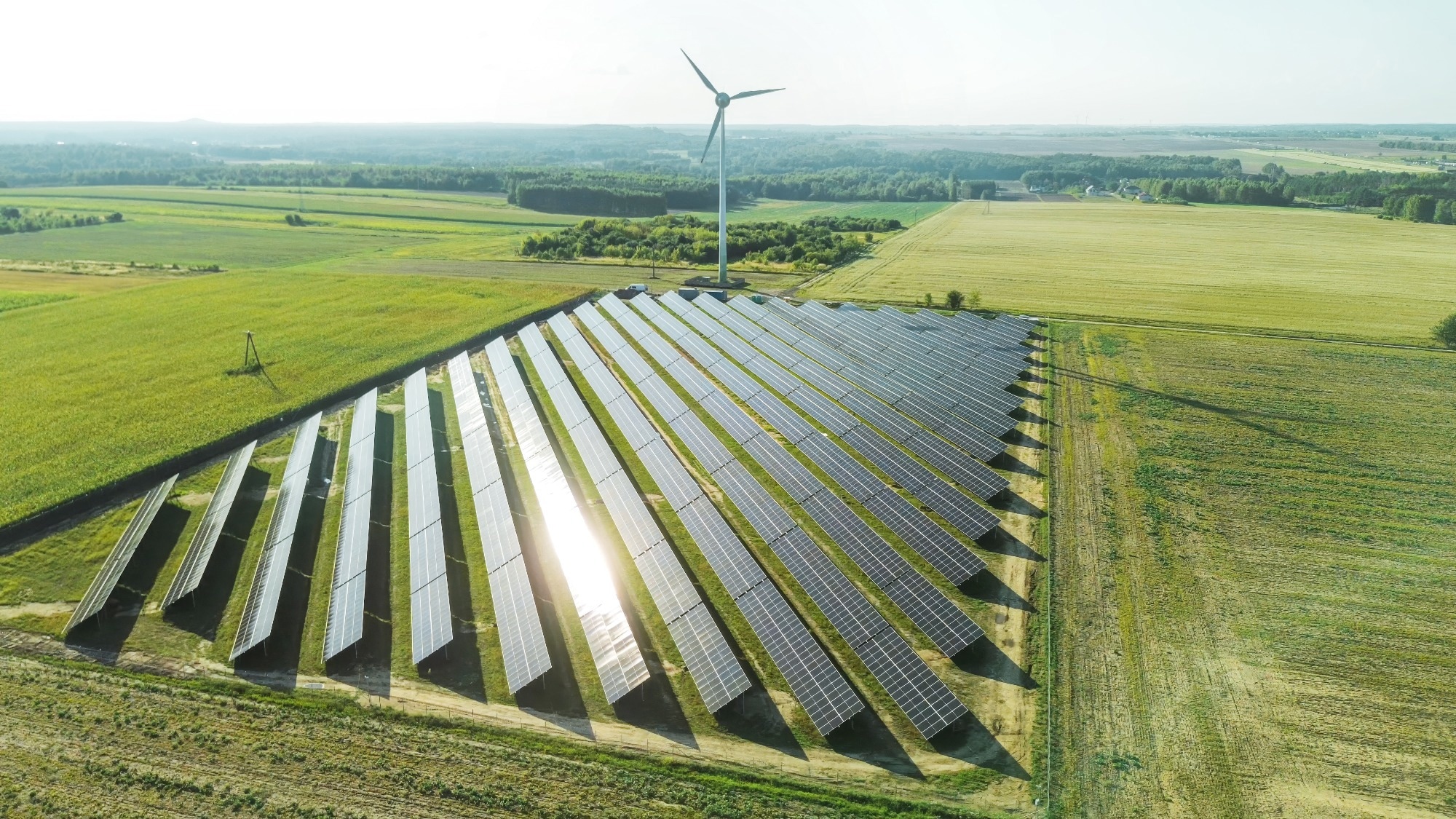 Hybrid renewable energy infrastructure with solar and wind power sources