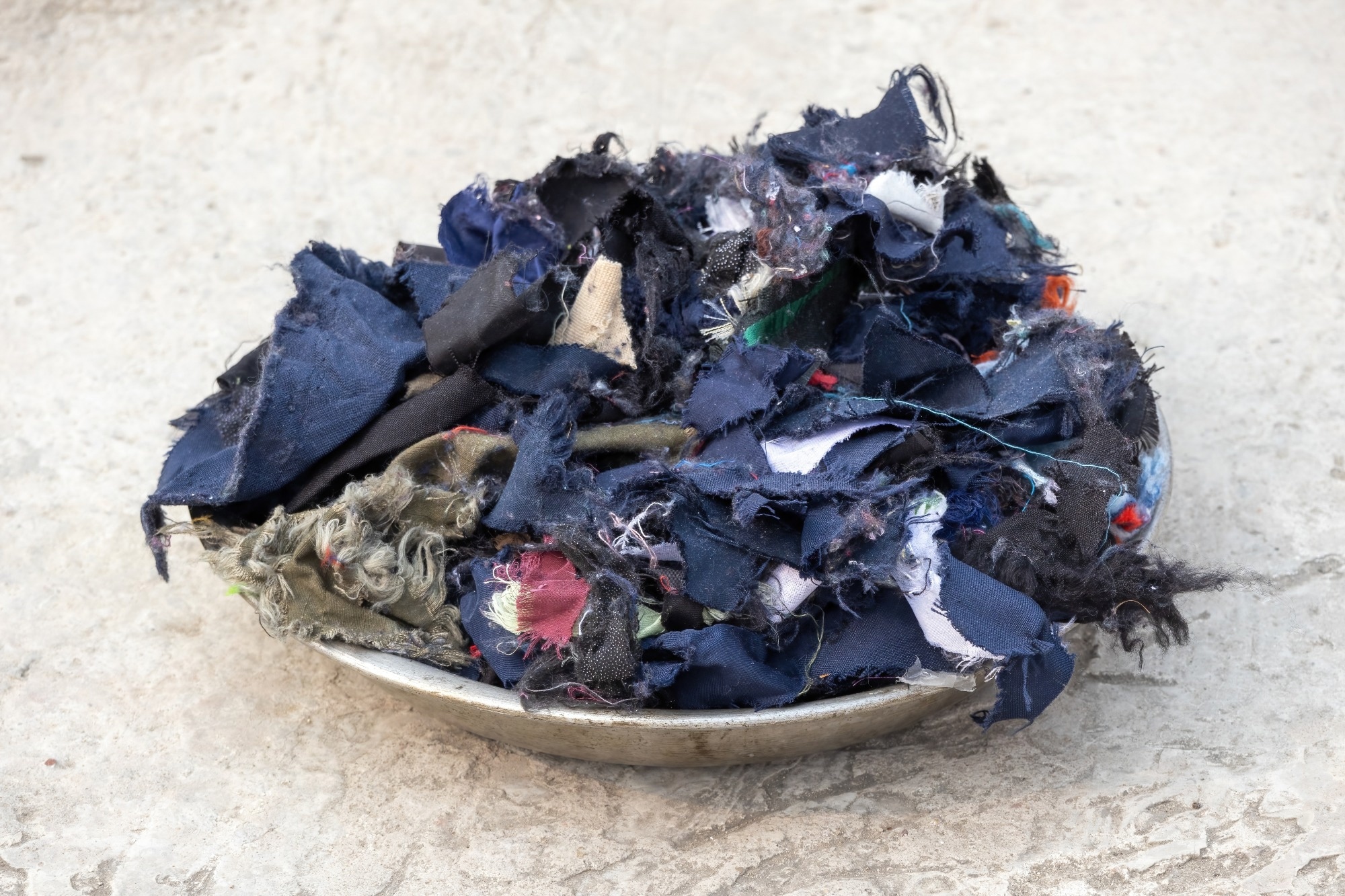 textile waste in a bowl