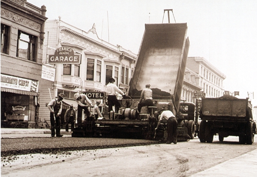 Granite Construction repaving Main St.