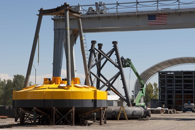 The construction of a wave energy converter.