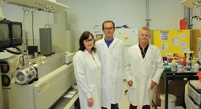 (From left) Berit Ebert, Carsten Rautengarten and Henrik Scheller at JBEI have developed an assay for characterizing the functions of nucleotide sugar transporters in plant cell walls.