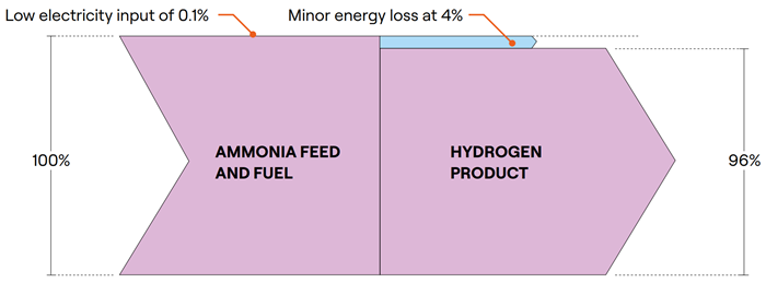 H2RetakeTM Energy Input and Output. Diagram/schematic of energetic changes.