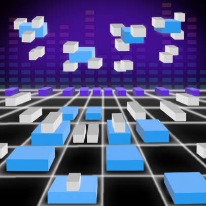 Lithium (black tiles) mediates the conversion of nitrogen (blue blocks) and hydrogen (white blocks) to ammonia. Image Credit: Meenesh Singh of UIC and Crystal Price and Joseph Gauthier of Texas Tech University)