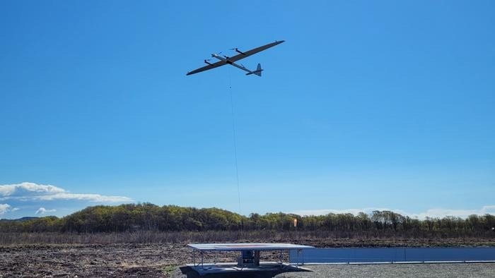 Image of a prototype Kitemill drone in action. Image Credit: Kitemill.
