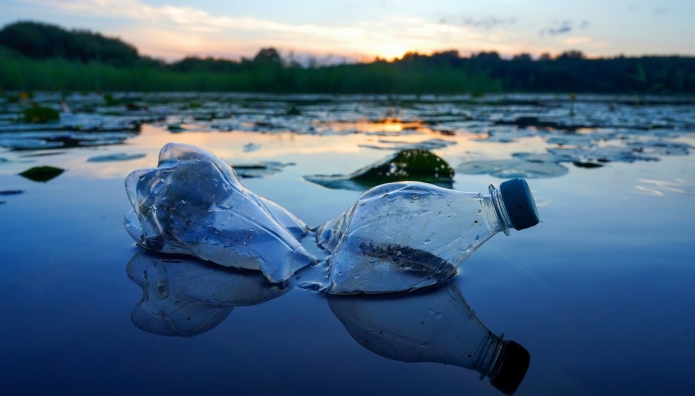 plastic pollution in a lake