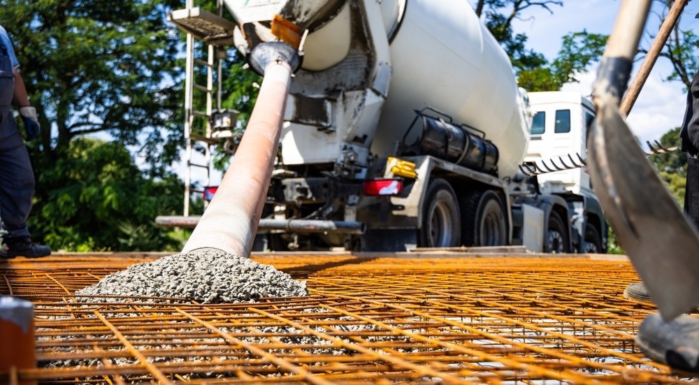 concrete being poured out