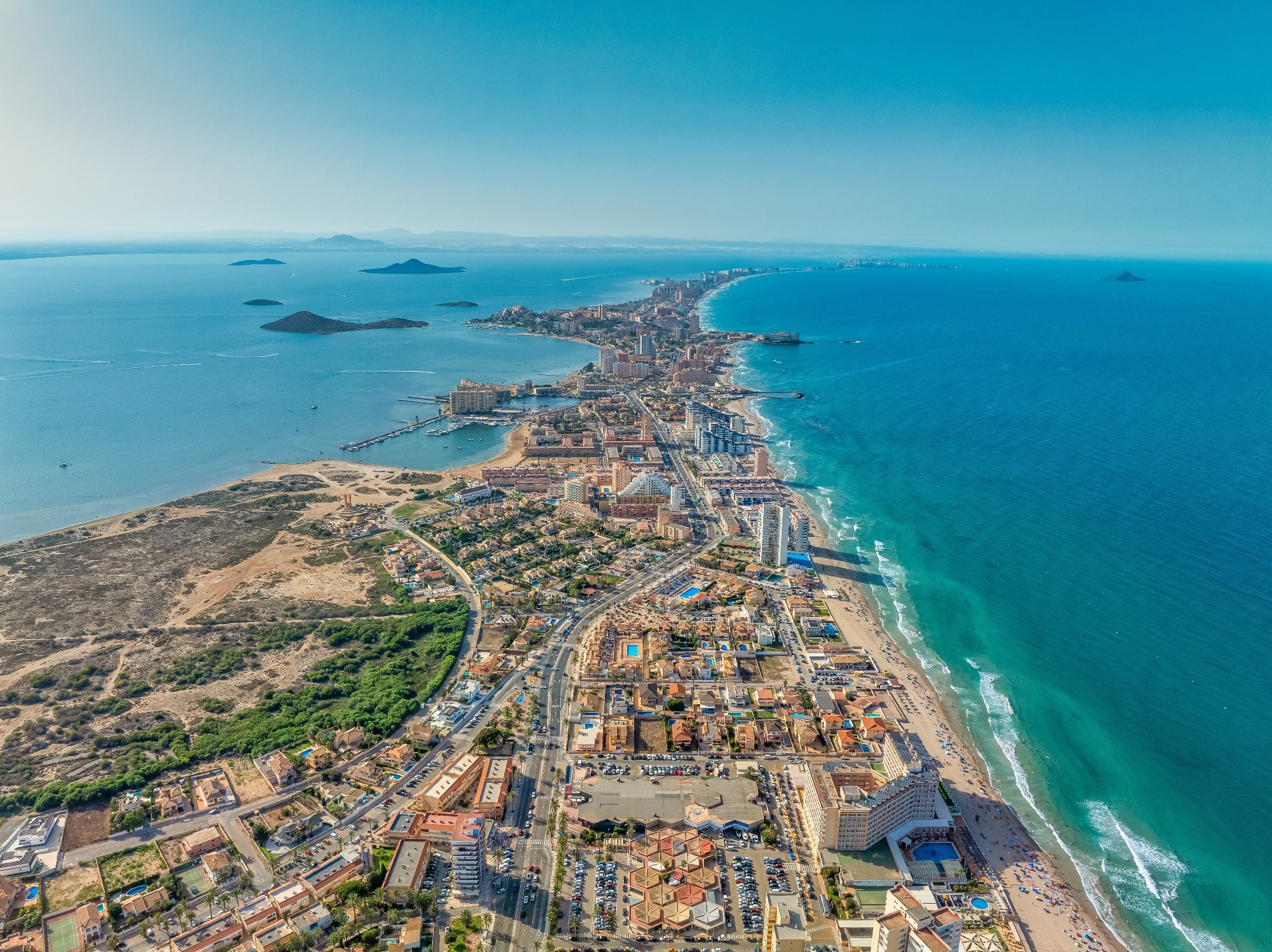 Mar Menor coast in Murcia, La Manga beach.