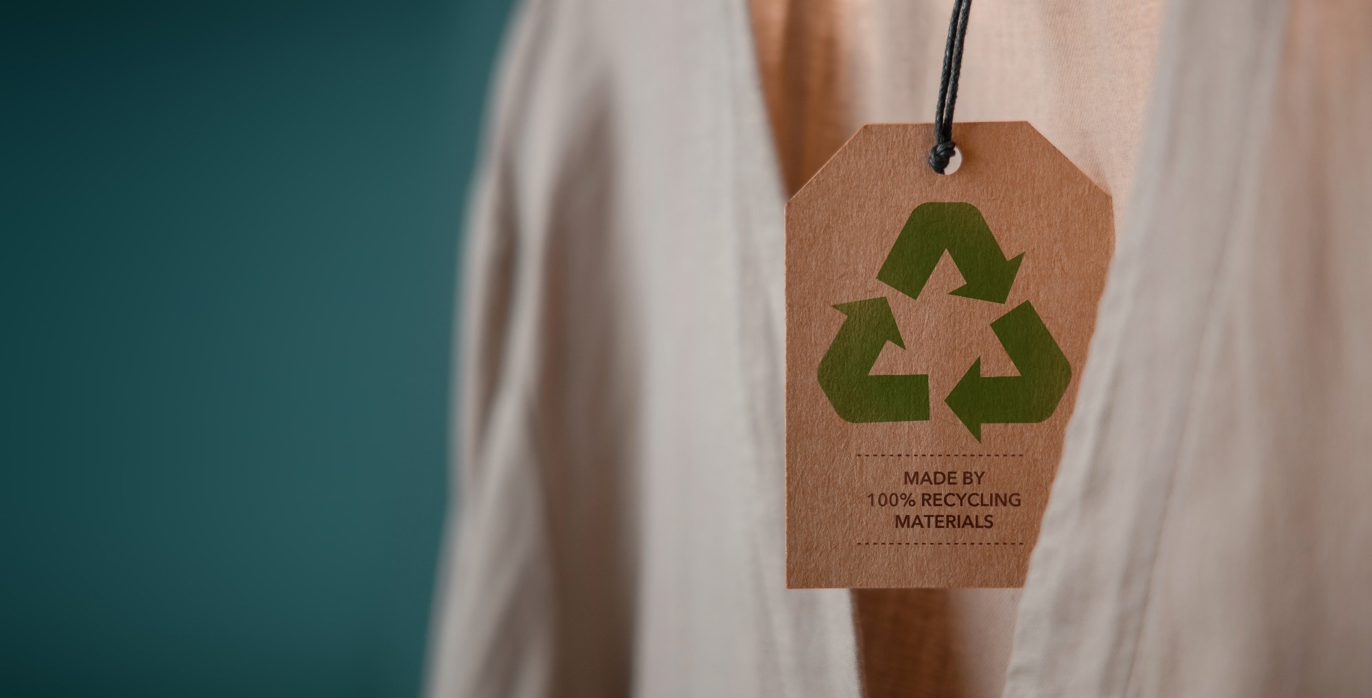 sustainable shopping label, recycled materials