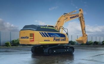 Komatsu Announces New Concept Medium-sized Hydraulic Excavator Equipped with Hydrogen Fuel Cell System