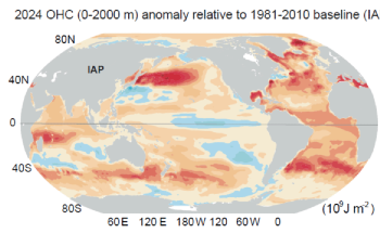 Sea Surface Temperatures and Deeper Water Temperatures Reached a New Record High in 2024